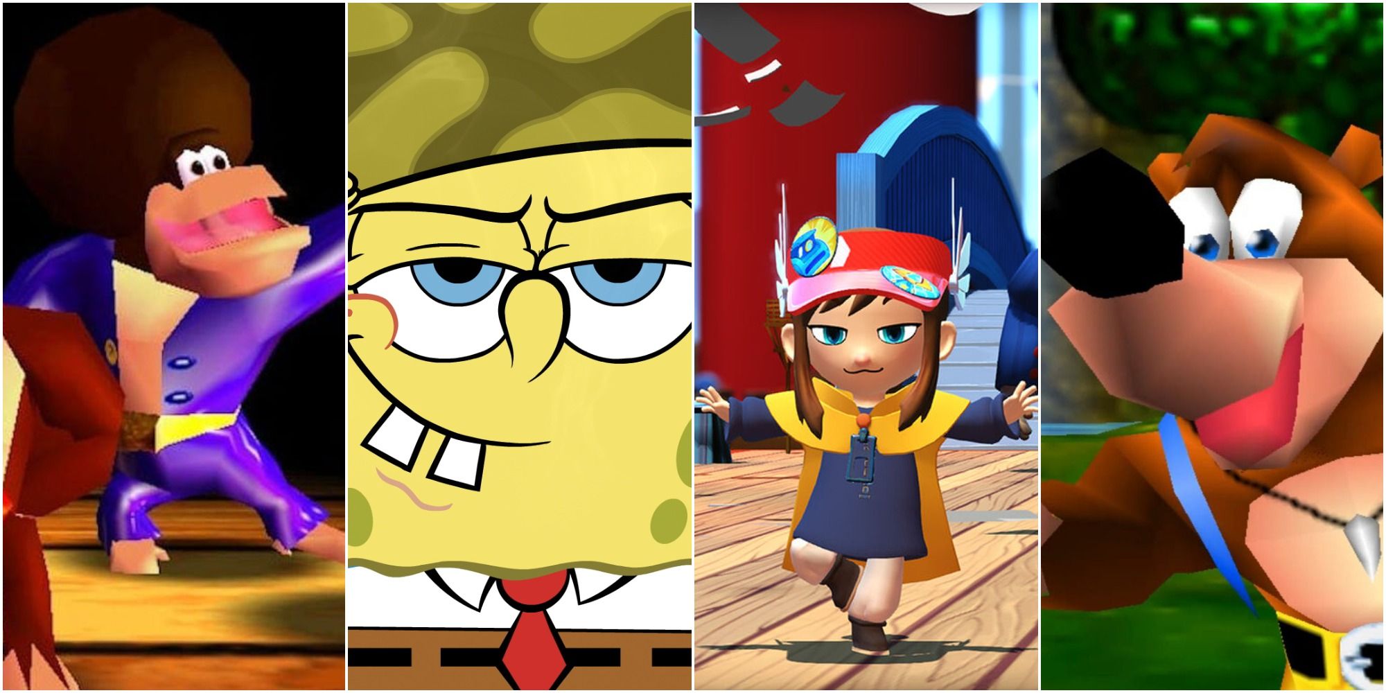 Donkey Kong 64, SpongeBob, A Hat In Time, Banjo-Kazooie