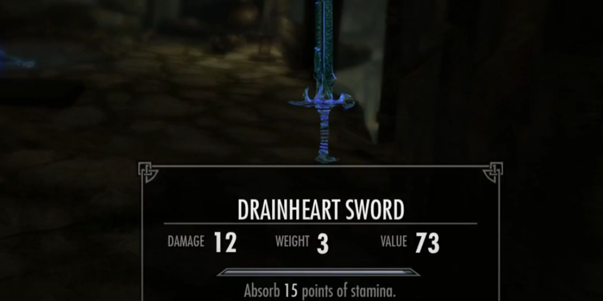 The Drainheart Sword in Skyrim