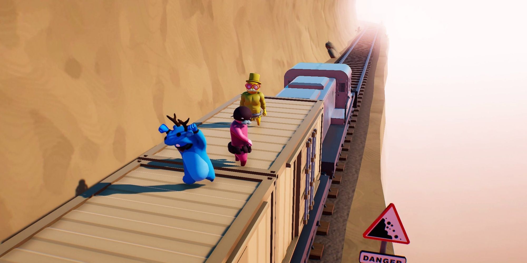 Gang Beasts: Player Battle On Top Of New Dynamic Train Map
