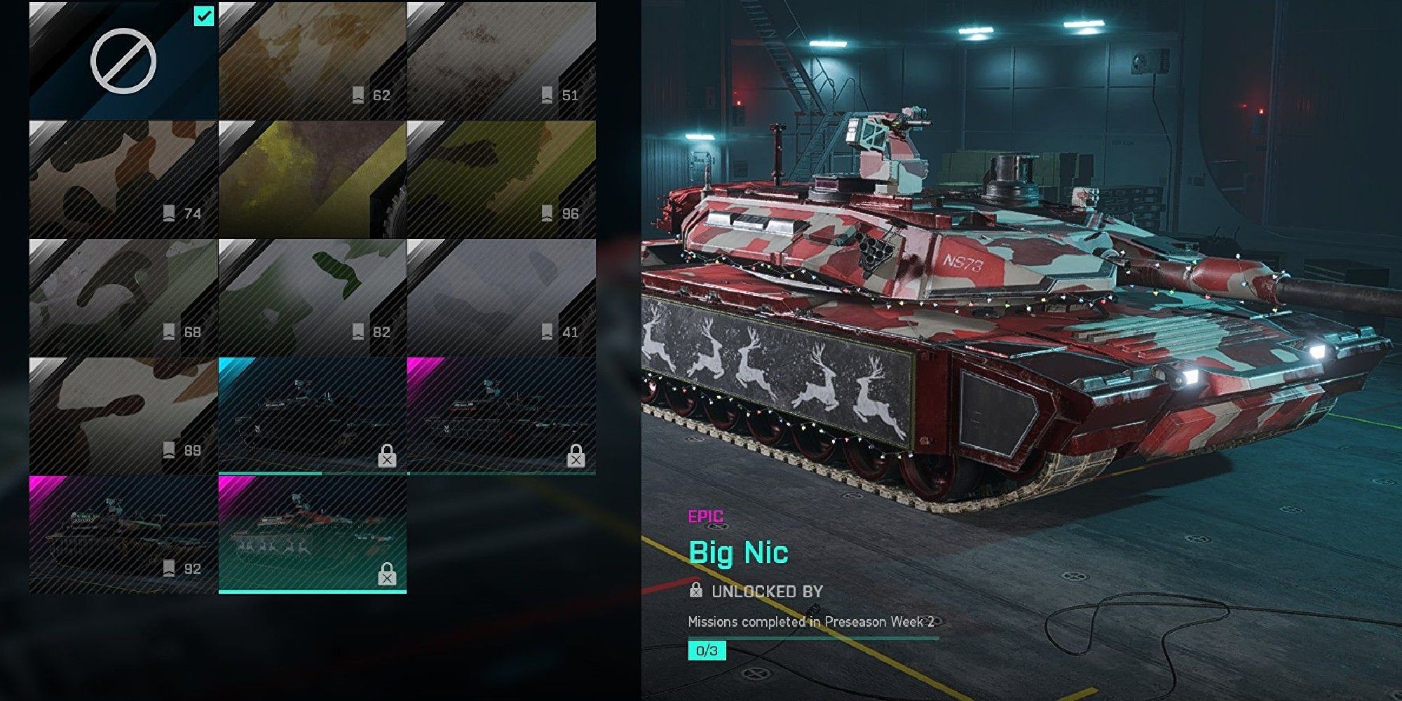 Battlefield 2042 Christmas Tank Skin