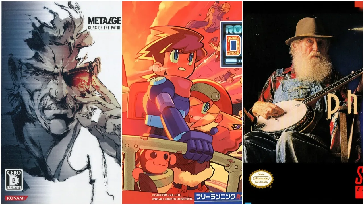 Best Box Art With Regional Differences Featured Image with the covers for Mega Man Legends 2, Metal Gear Solid 4, and Phalanx