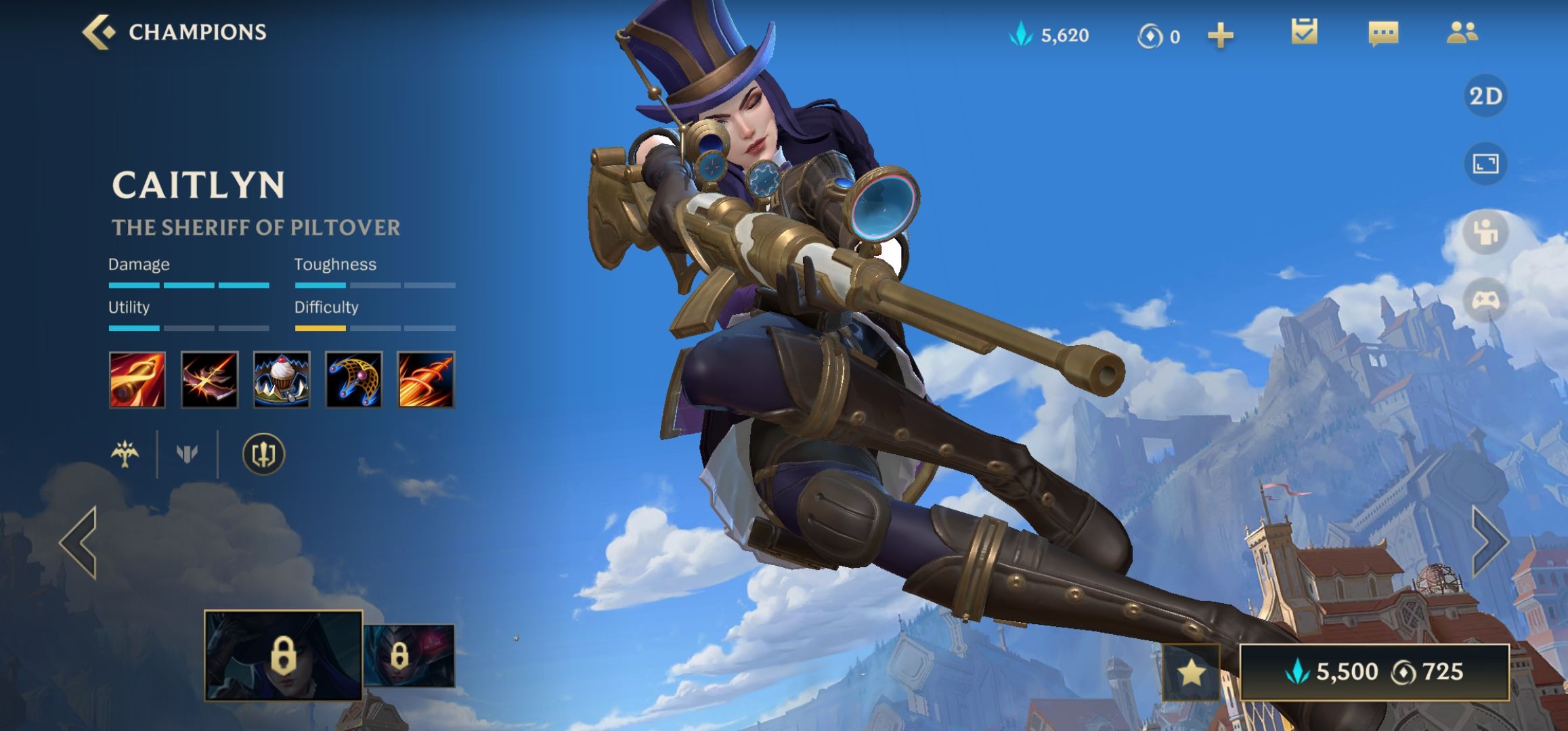 Caitlyn champion character animation jump site shot marksman