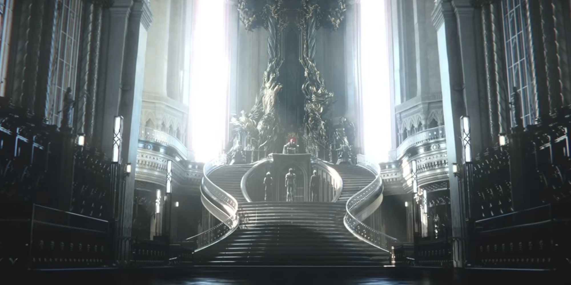 The Throne Room in Final Fantasy 15 being lit by sunlight from outside
