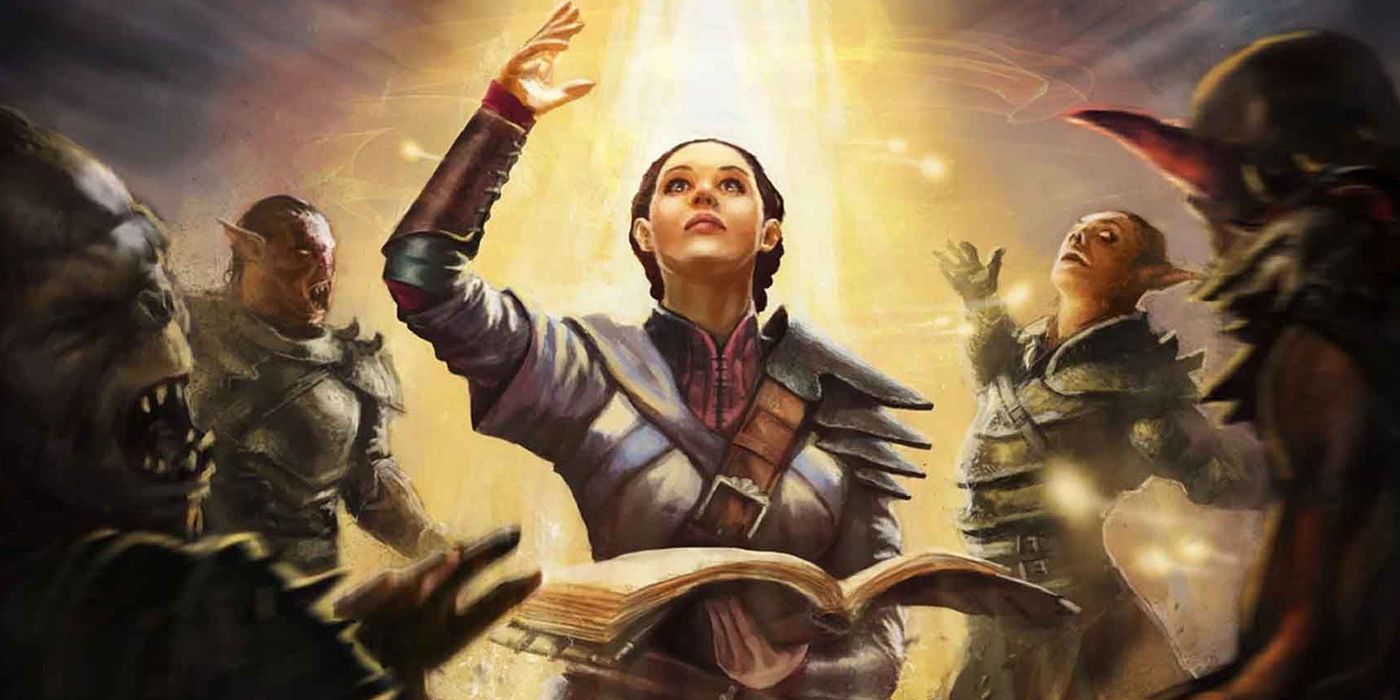 Dungeons & Dragons Cleric casting a holy spell