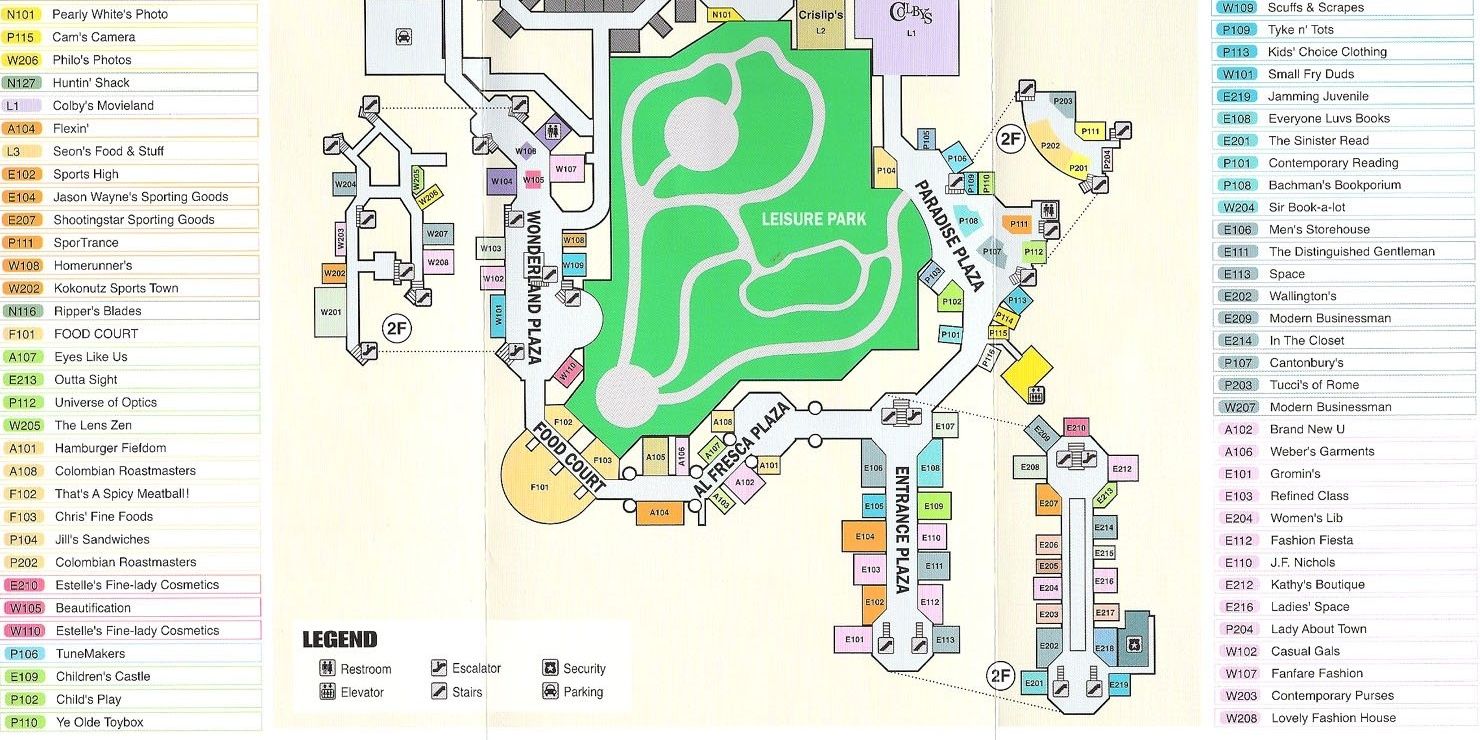 The in-game Mall map used to navigate in Dead Rising
