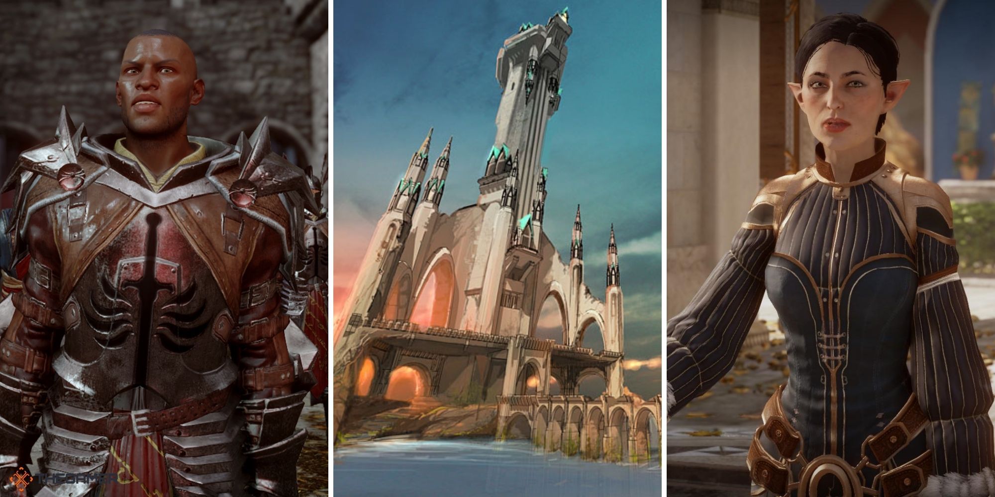 Dragon Age - Templar on left, Mage on right, Ferelden Circle concept art in centre