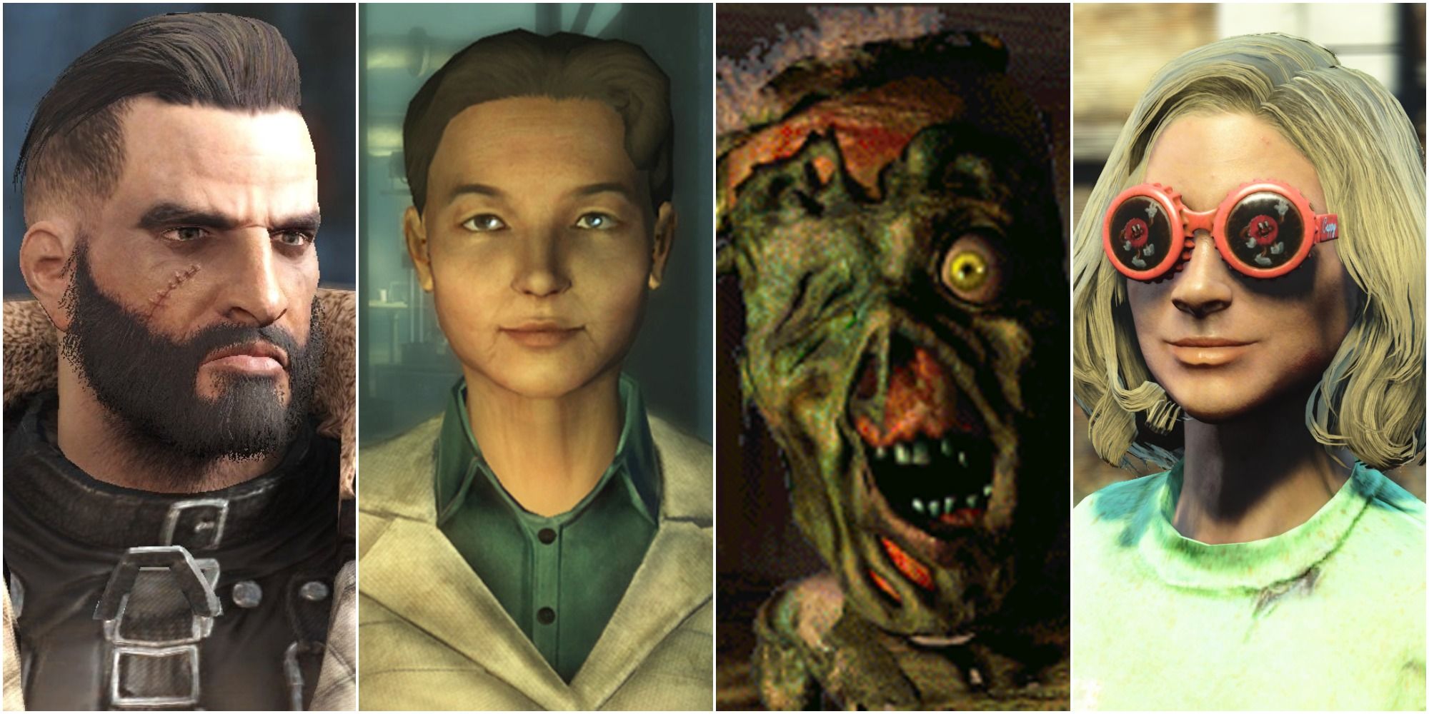 From left to right: Arthur Maxson, Madison Li, Harold and Sierra Petrovita. Each have appeared in more than one Fallout game
