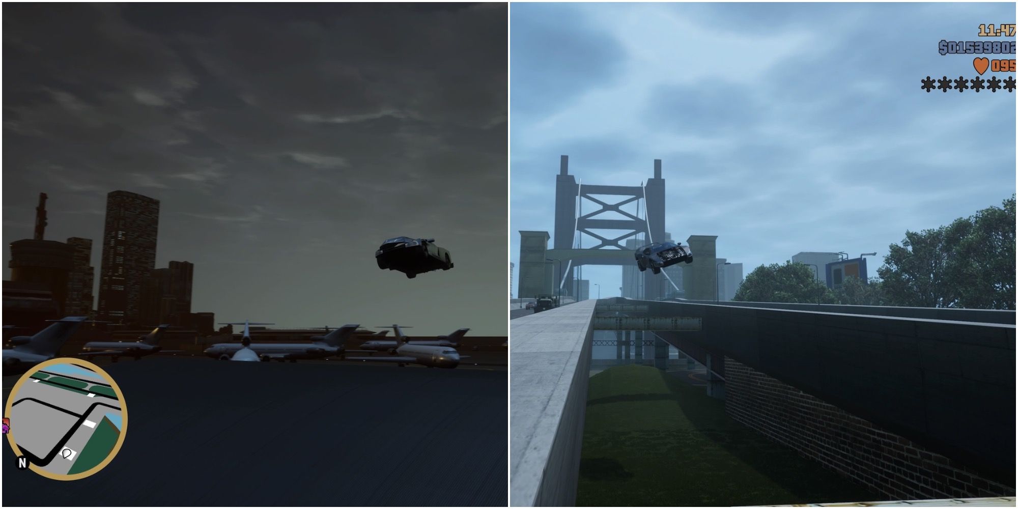GTA 3 stunt jump split image