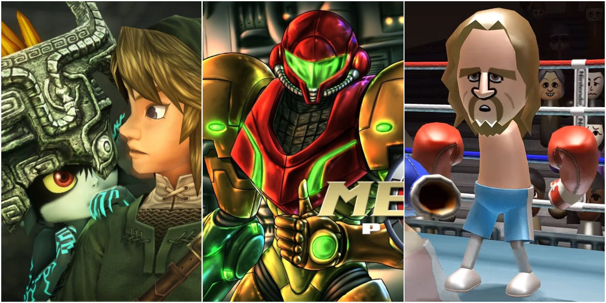 Wii Games Featured - Link & Midna, Samus, Mii