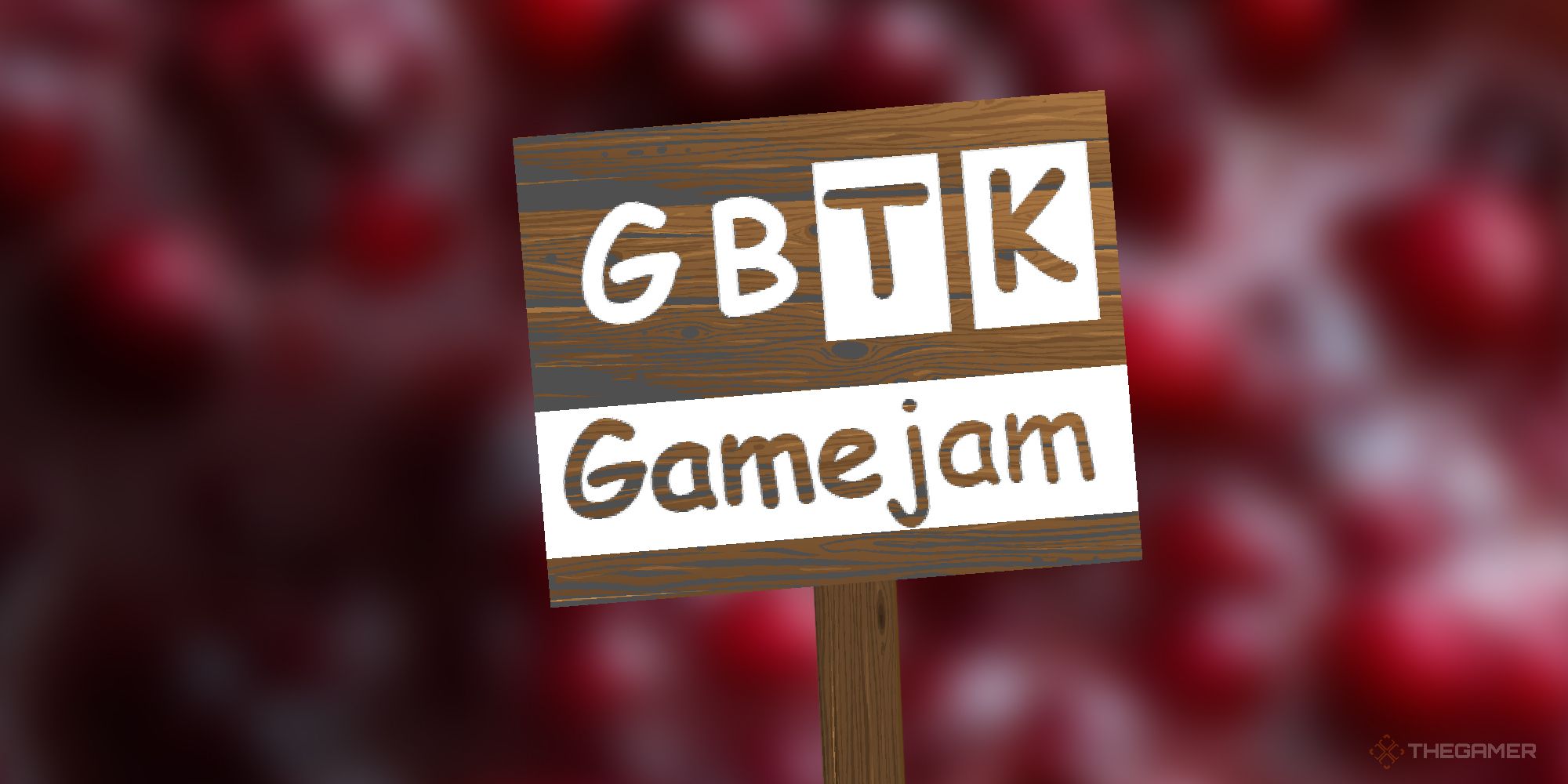 a sign with gbtk game jam on it