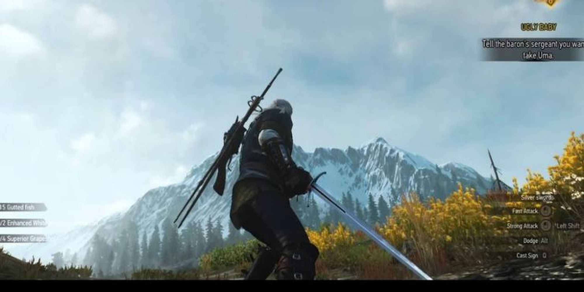 Geralt Wielding the Bloodsword towards the Sky Cropped