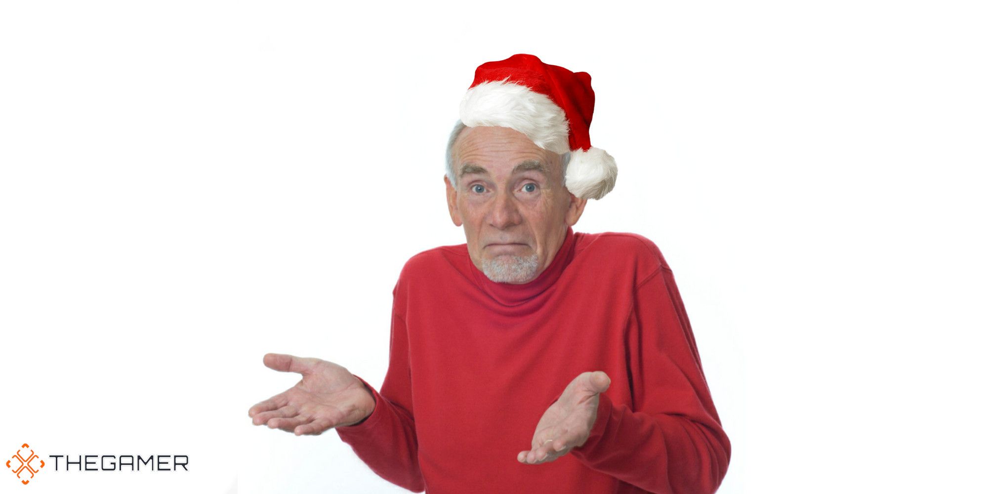 Guess i'll die meme guy in a santa hat
