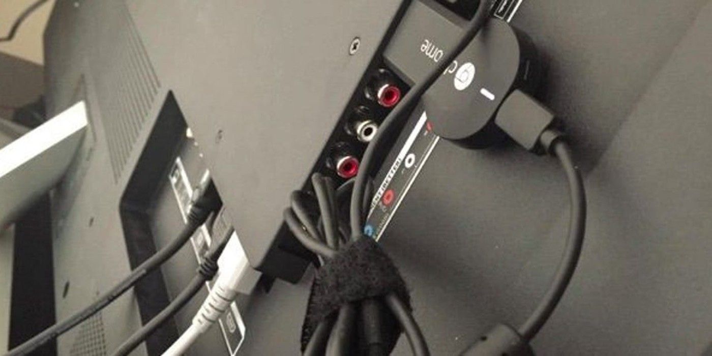 HDMI CEC Chromecast wires plugged into back of box