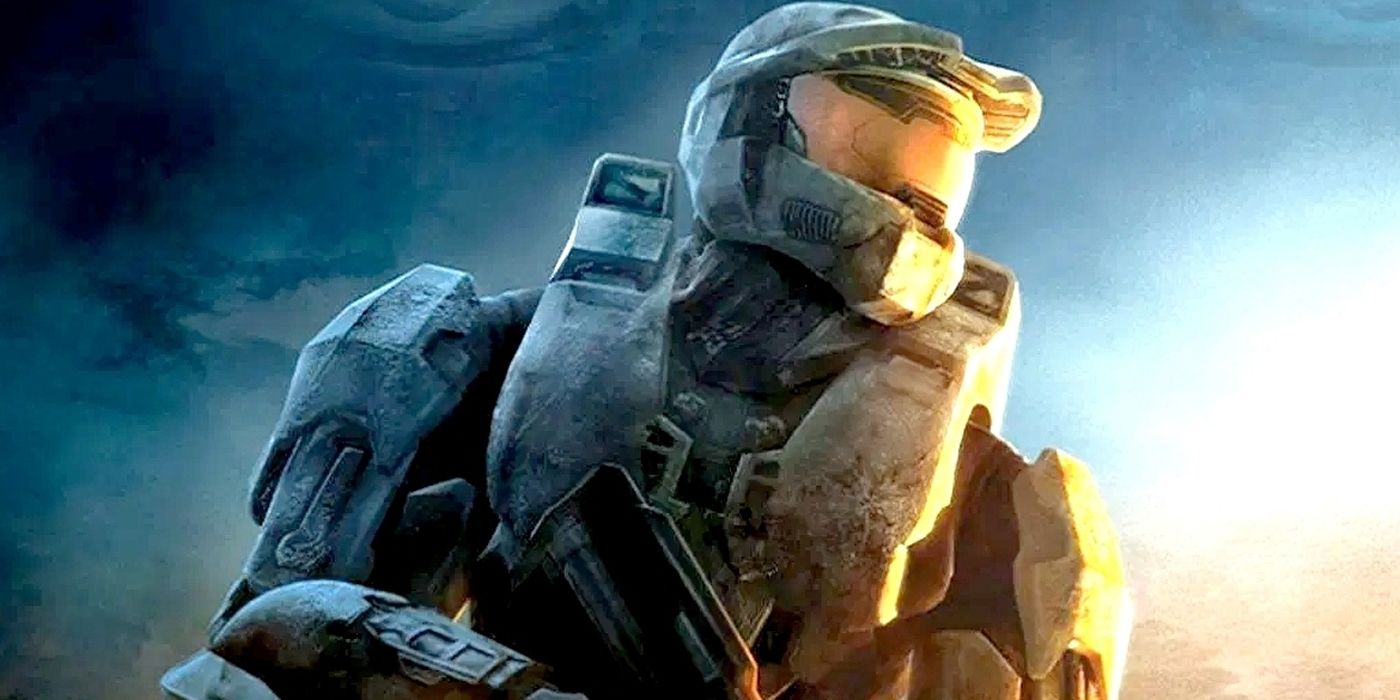 Master Chief looks out into the distance on the cover of Halo 3.