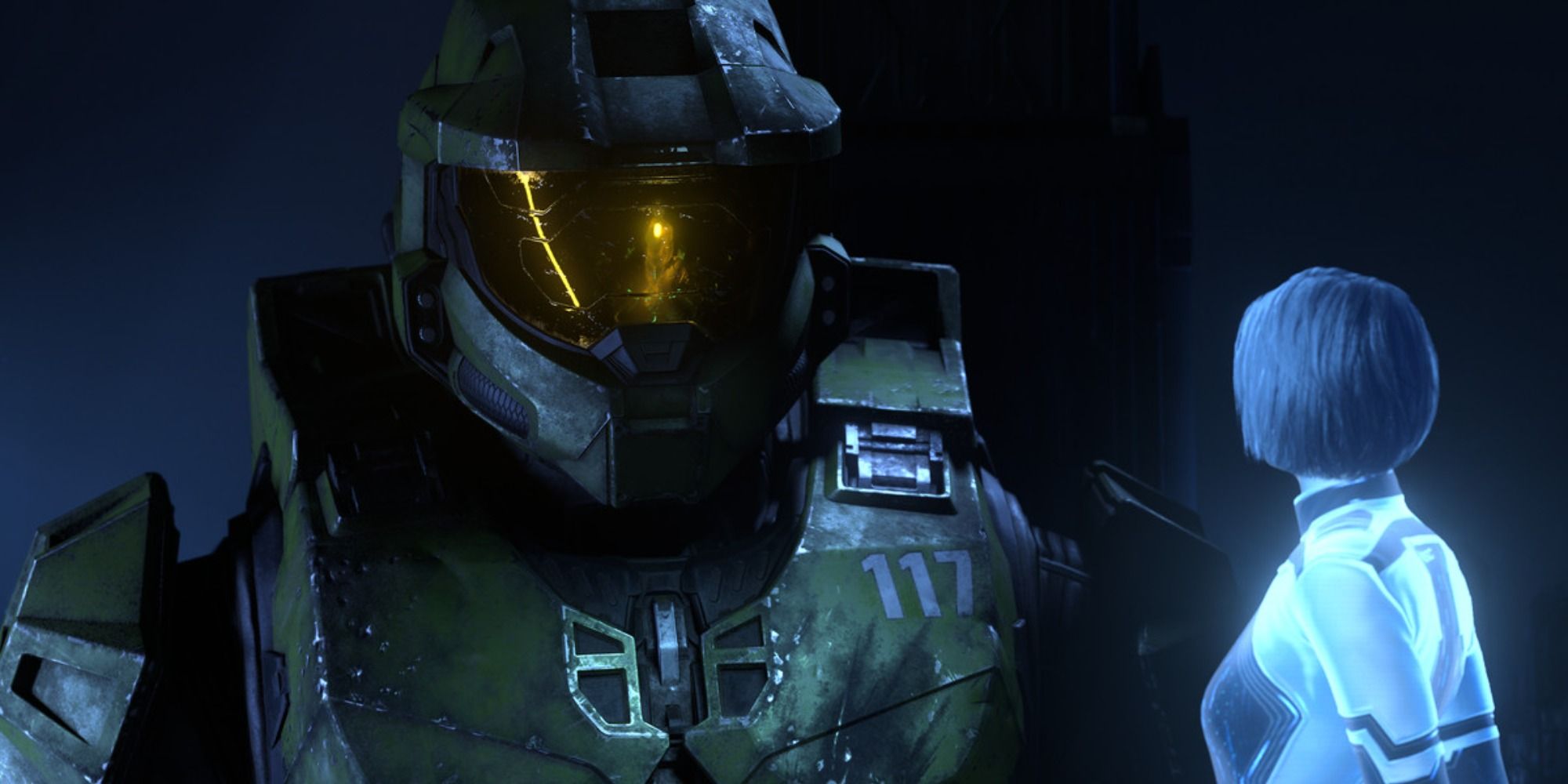 Master Chief talking to "The Weapon" in Halo Infinite