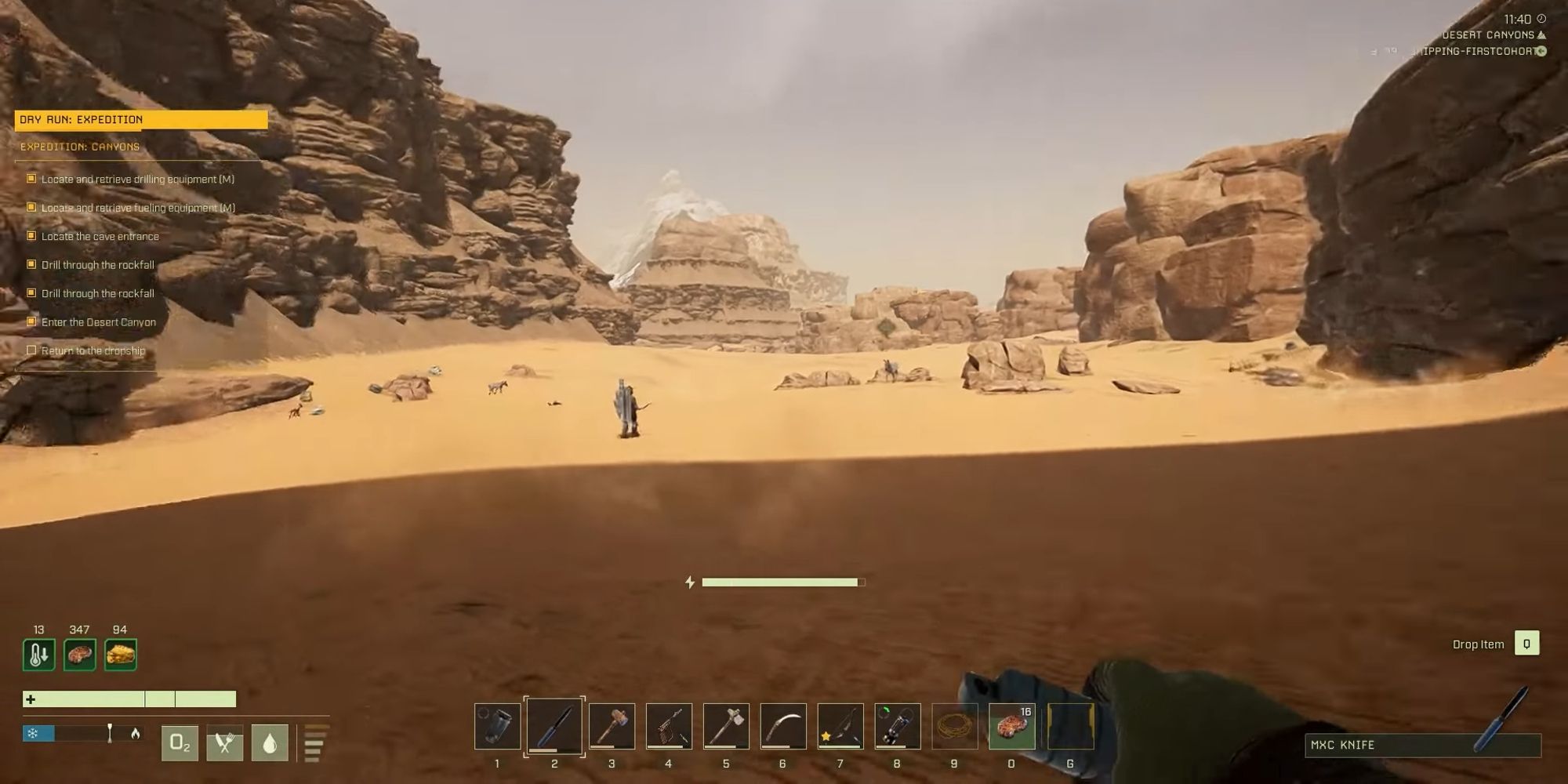players entering the desert area