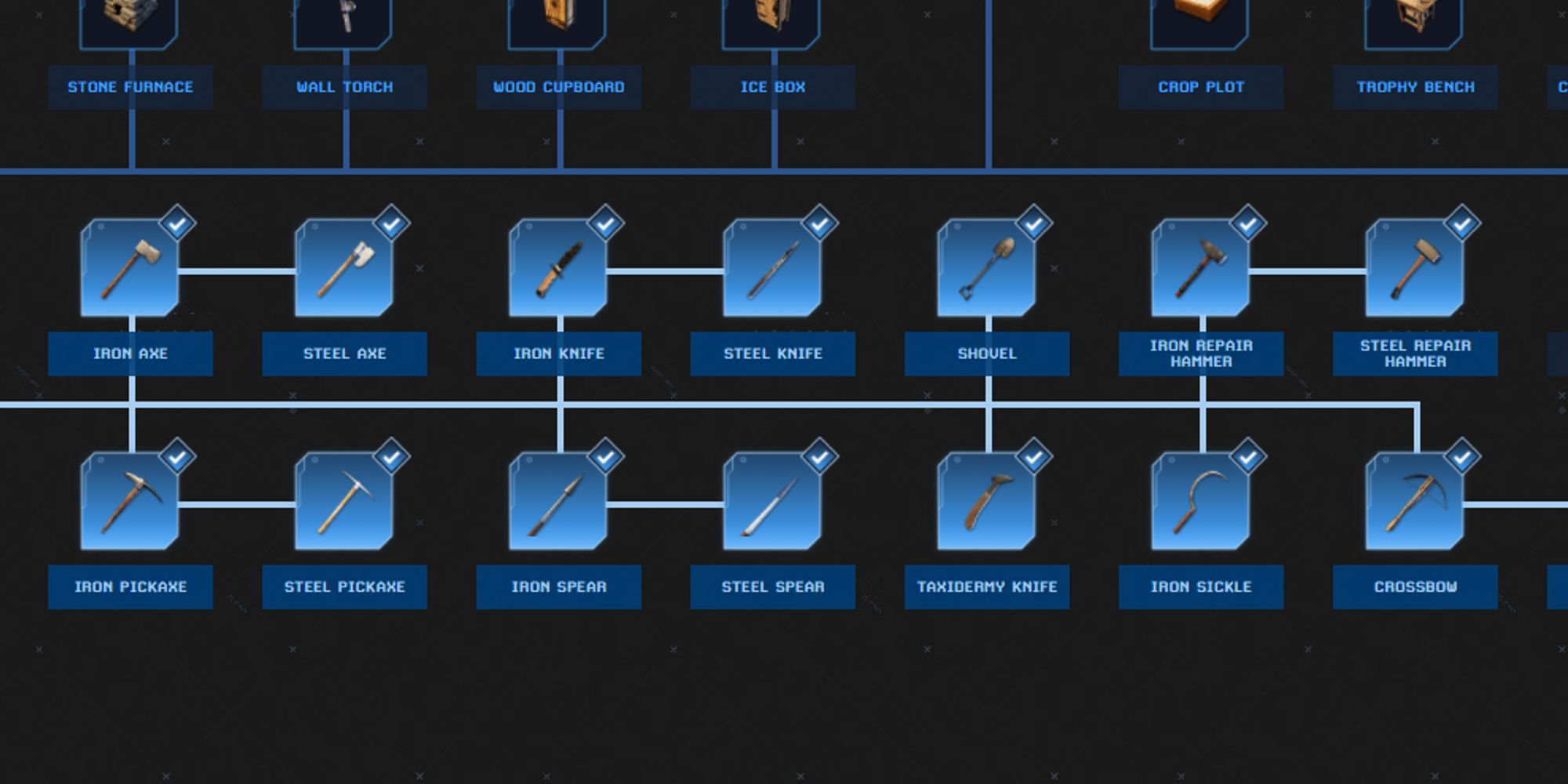 steel and iron tools on technology tree