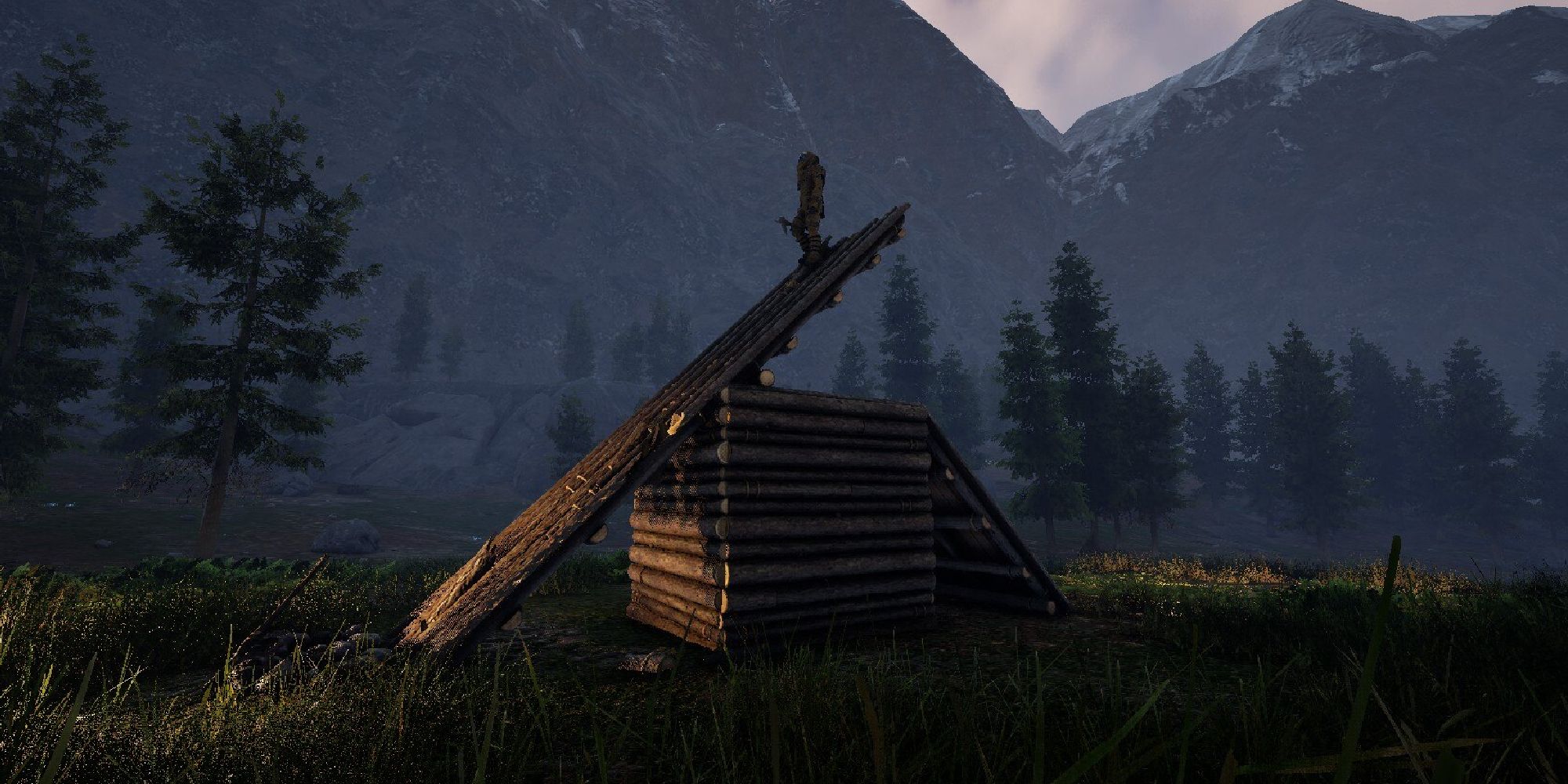 player standing on top of makeshift platform to avoid bears