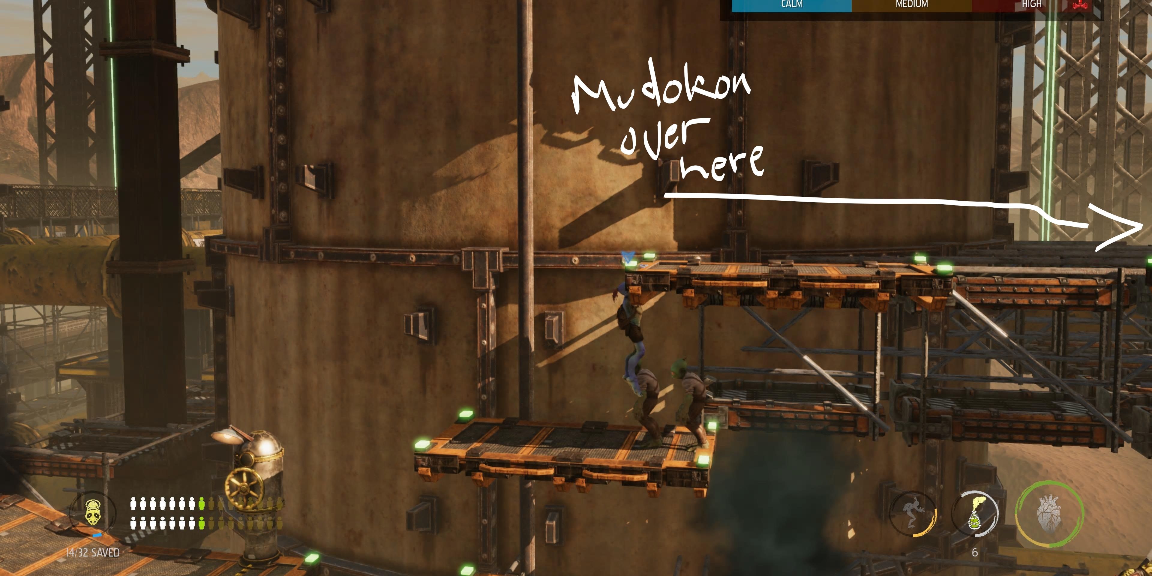 Mudokon directions in Oddworld Soulstorm