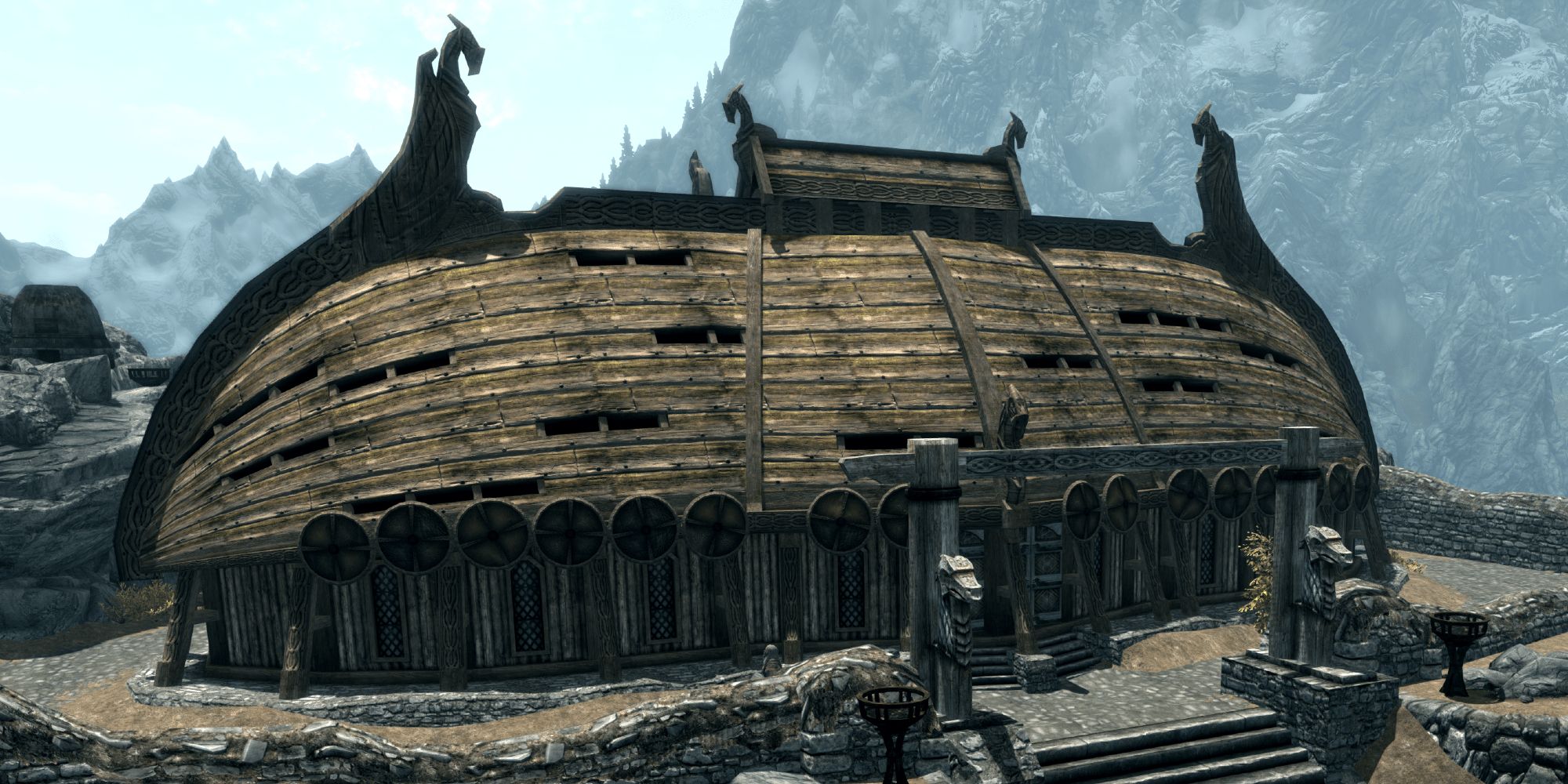 The Companions' home of Jorrvaskr in Whiterun in Skyrim