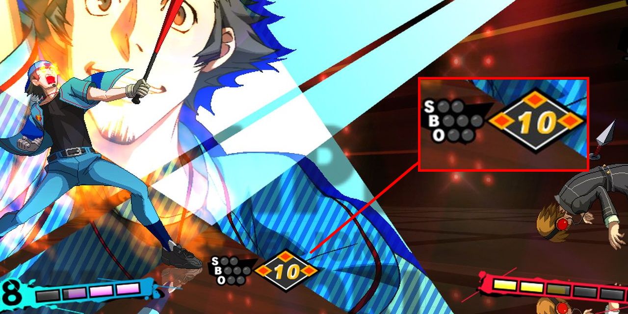 Junpei from Persona 4: Arena Ultimax with his baseball gauge highlighted for emphasis 