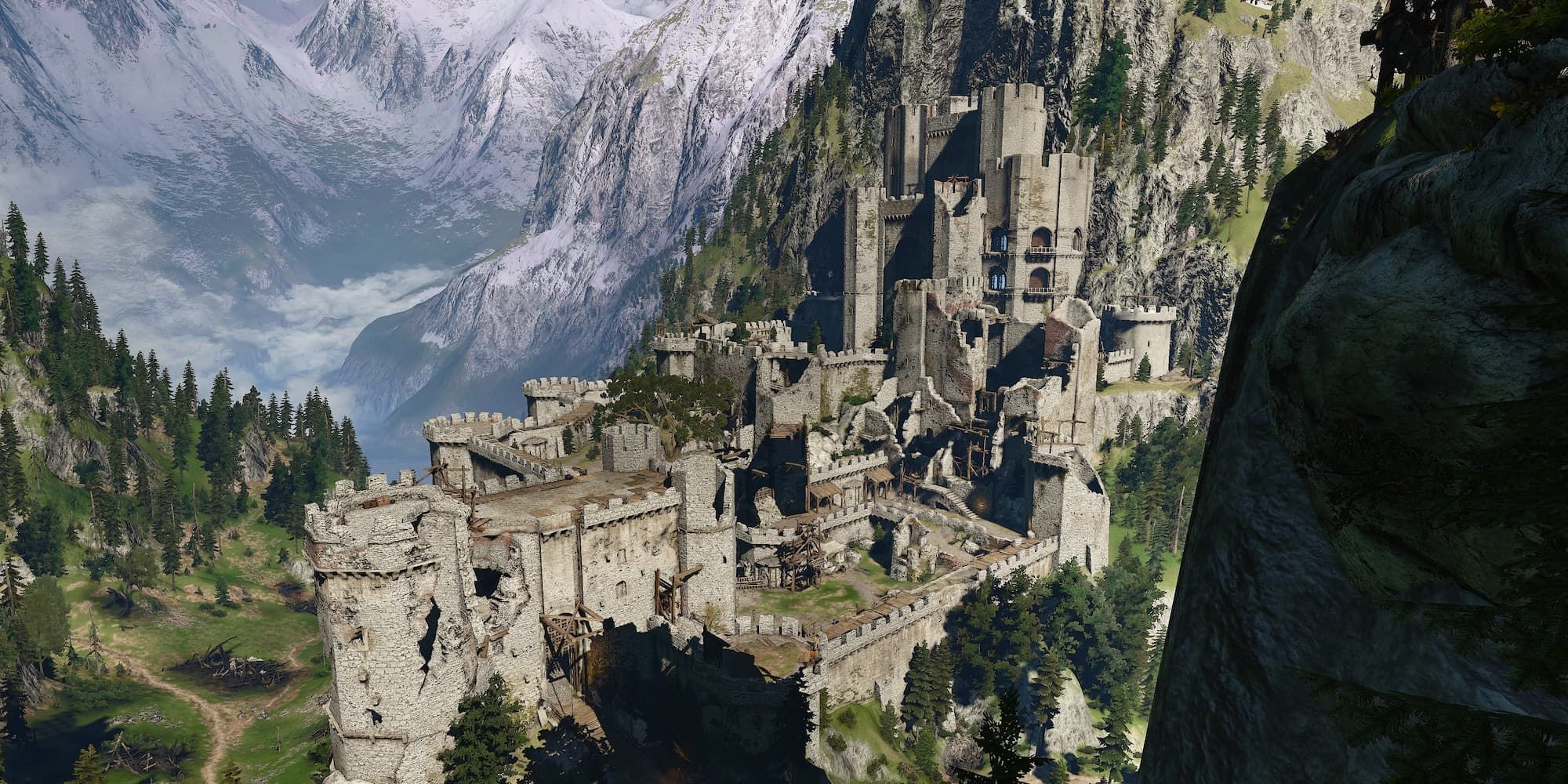 Screenshot of Kaer Morhen from the Witcher 3