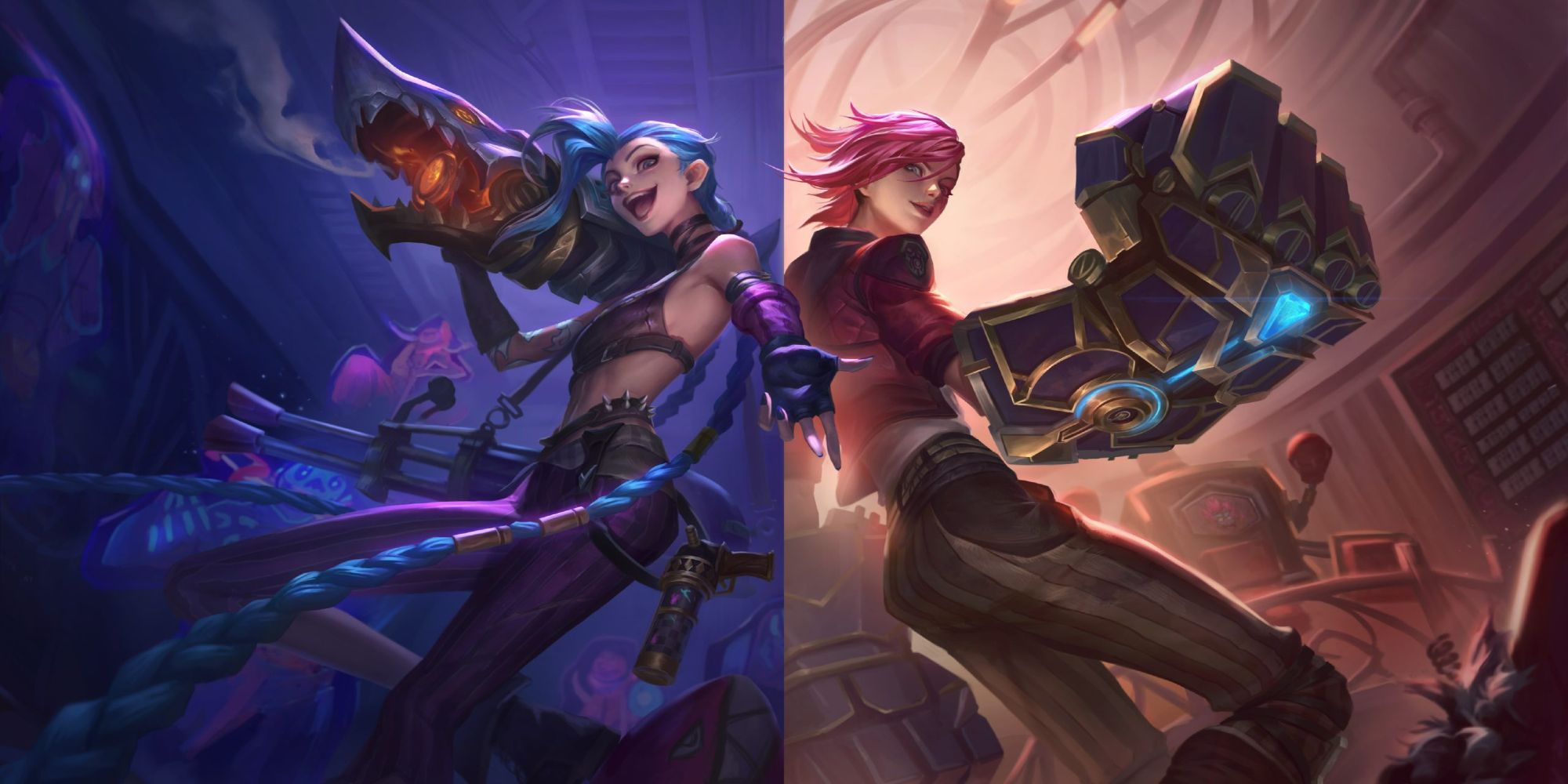 Jinx and Vi in League of Legends