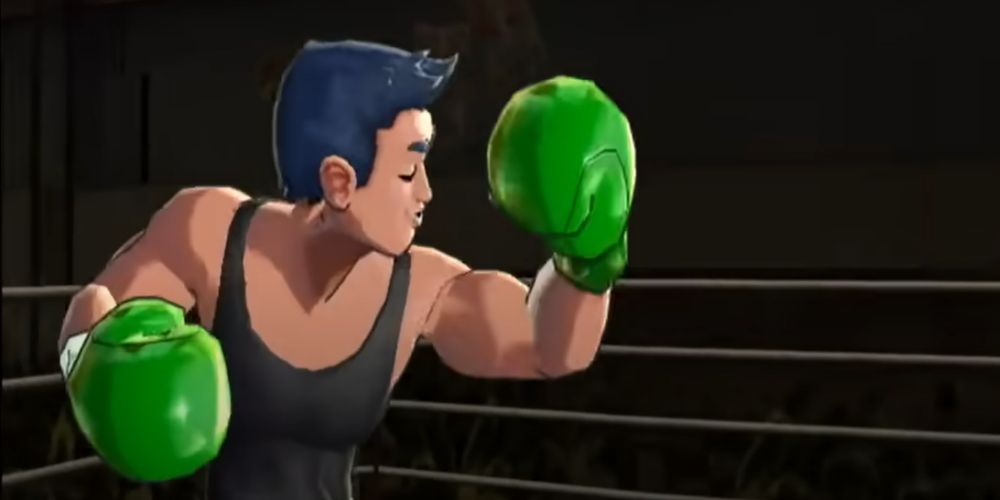 Little Mac flexing in Punch-Out for the Wii