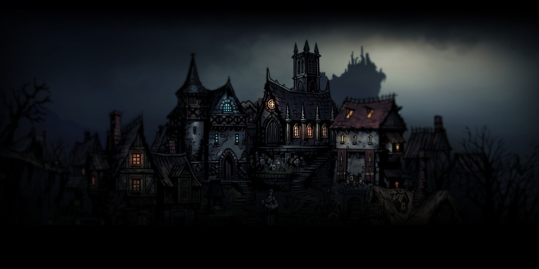 Darkest Dungeon Dark gothic town cut scene 