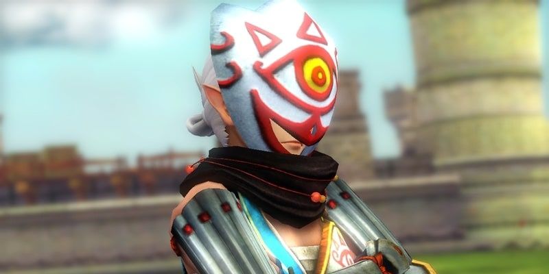 A character from Hyrule Warriors wearing the Mask of Truth