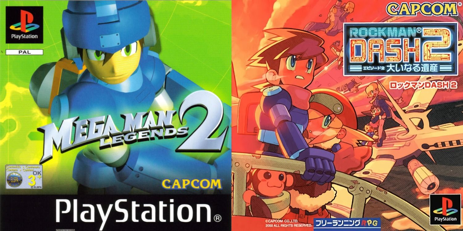 Mega Man Legends 2 box art for both North America and Japan