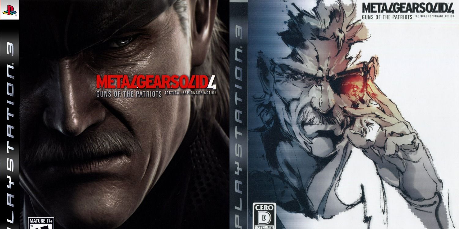Metal Gear Solid 4 box art for both North America and Japan