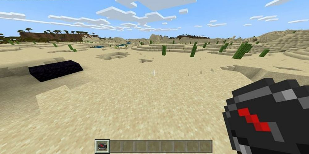 A compass in Minecraft