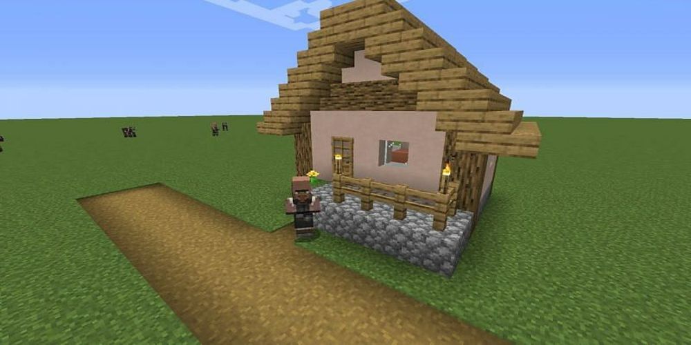 A typical village house in Minecraft