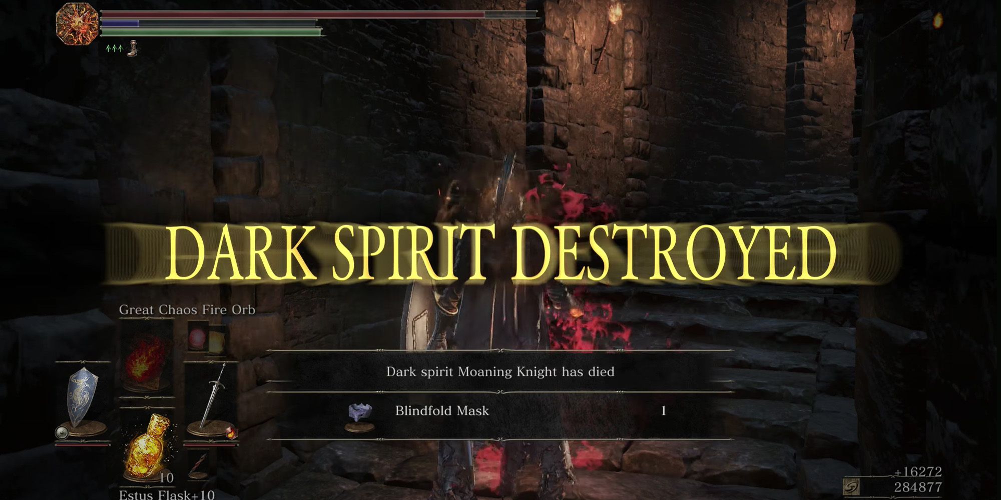 A player in the victorious aftermath of the Moaning Knight Invasion in the Ringed City DLC of Dark Souls 3