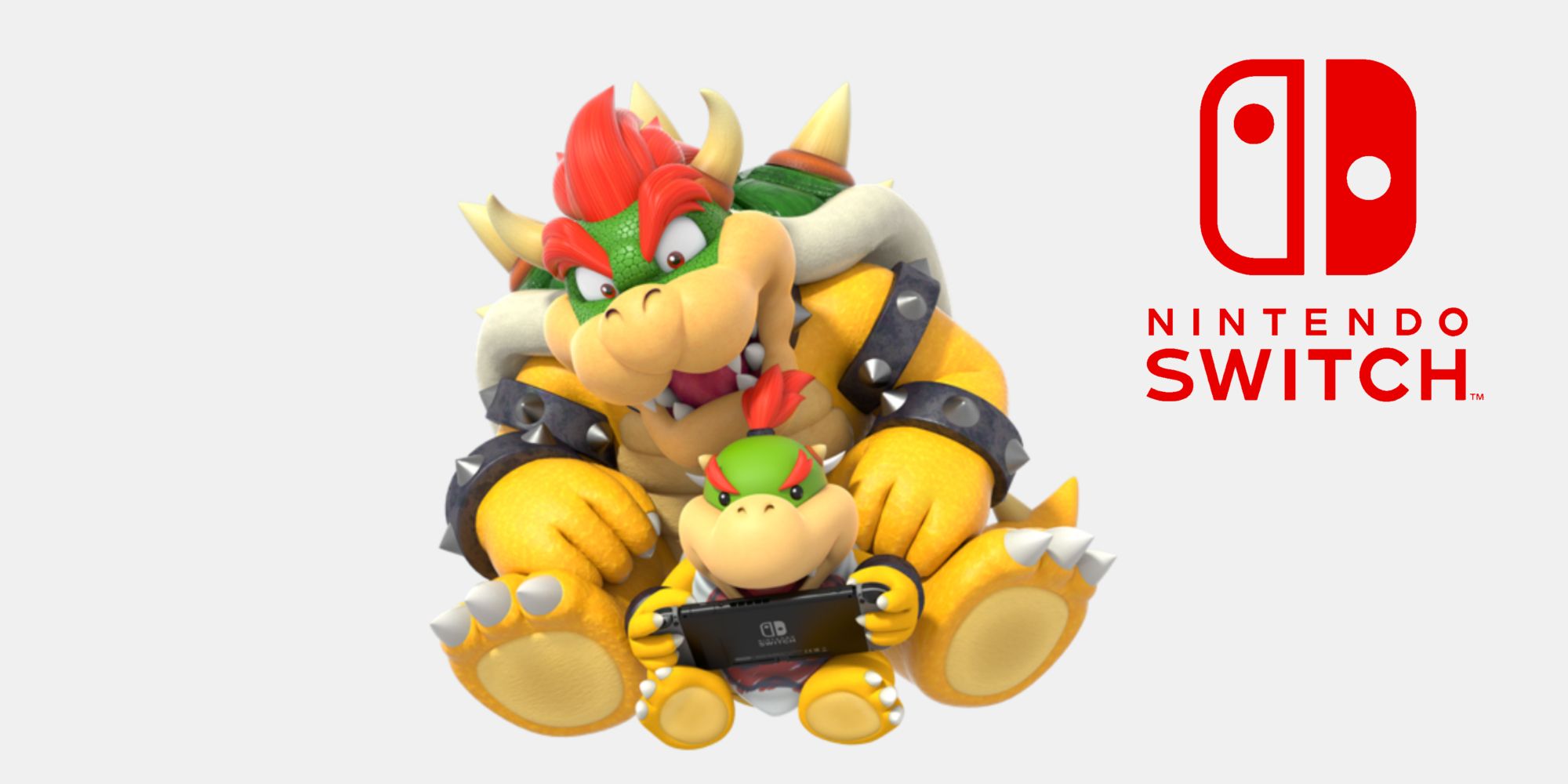 Nintendo Switch Bowser Jr playing on console with Bowser