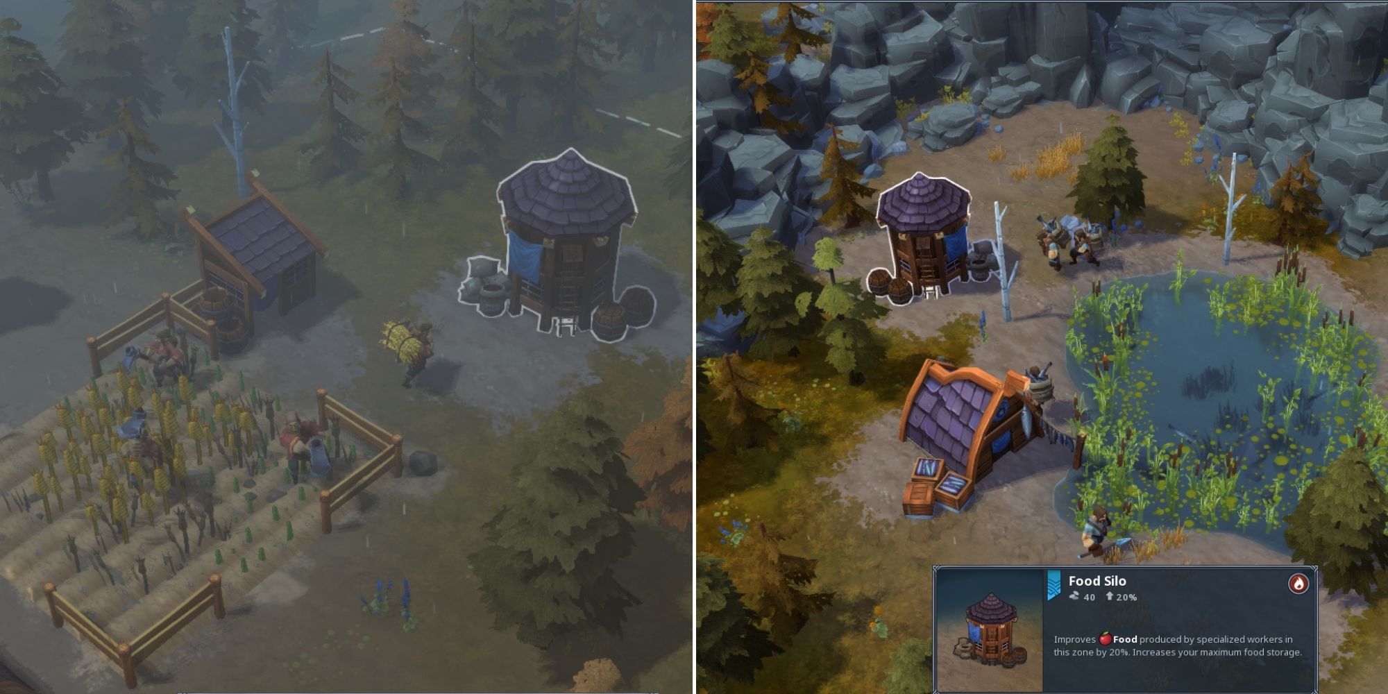 Northgard - Food Silo near a farm - Food Silo near a Fishing Lake