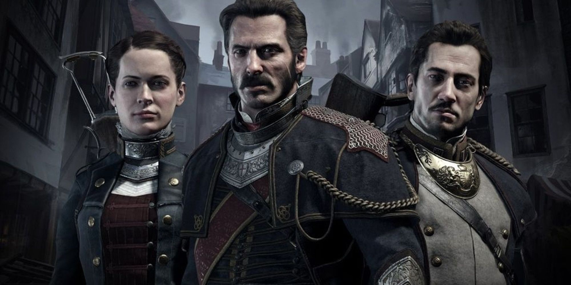 Lady Igraine, Sir Galahad, and Marquis de Lafayette as seen on the cover art for TheOrder: 1886.