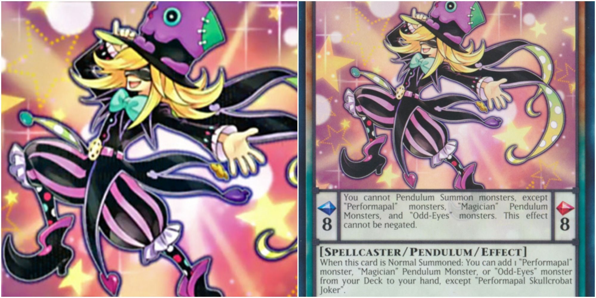 Performapal Skullcrobat Joker card art and text