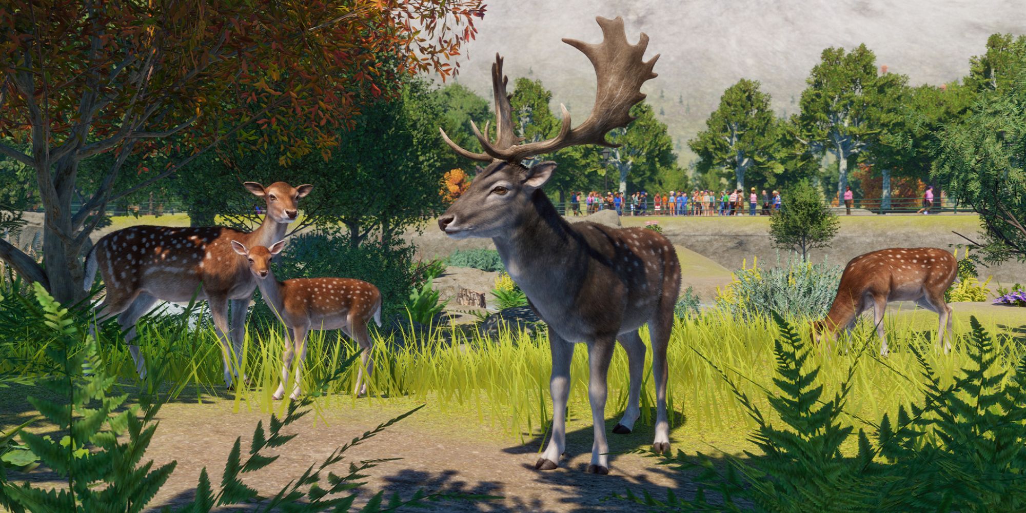 Planet Zoo Europe Fallow Deer in a group