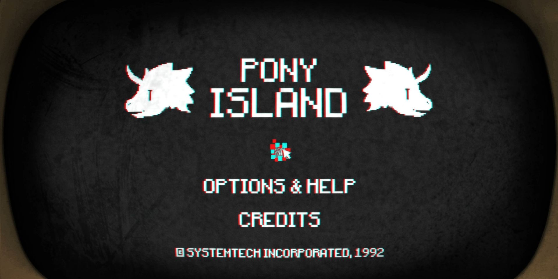 Pony Island: startup screen