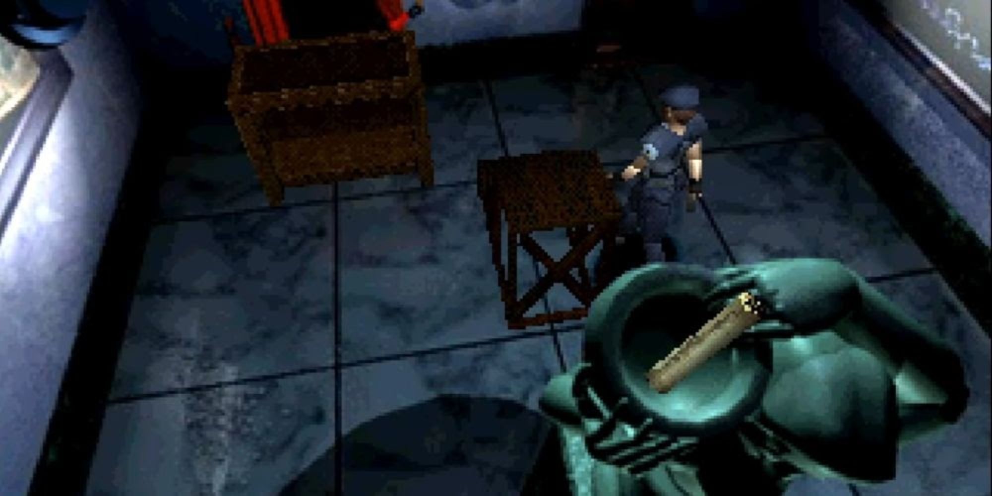 Resident Evil, showing the map room on the first floor