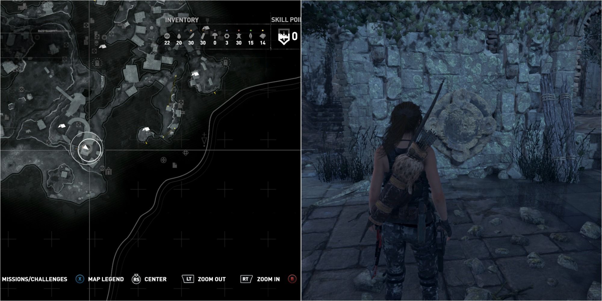 Rise Of The Tomb Raider Split Image Geothermal Valley Mural Three Location
