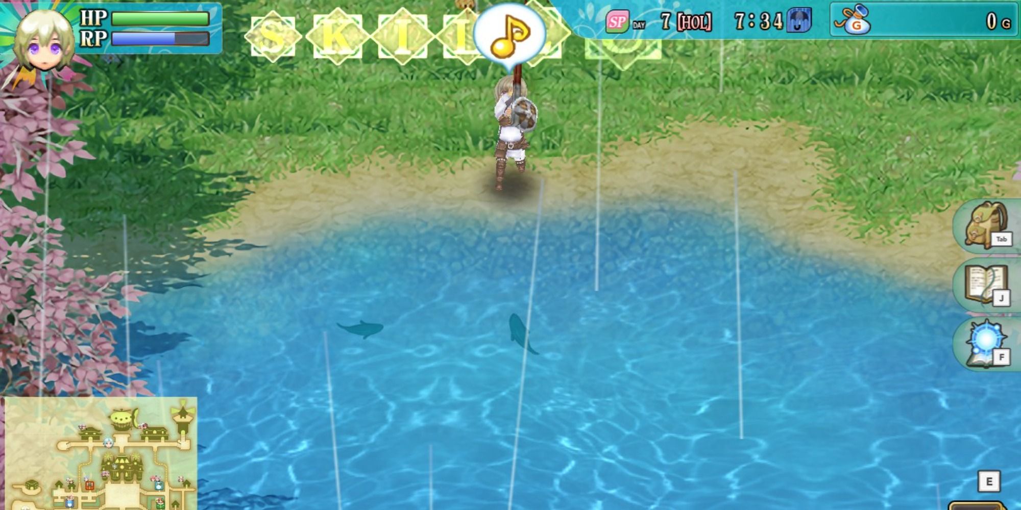 Fishing at Dragon lake in Rune Factory 4 Special