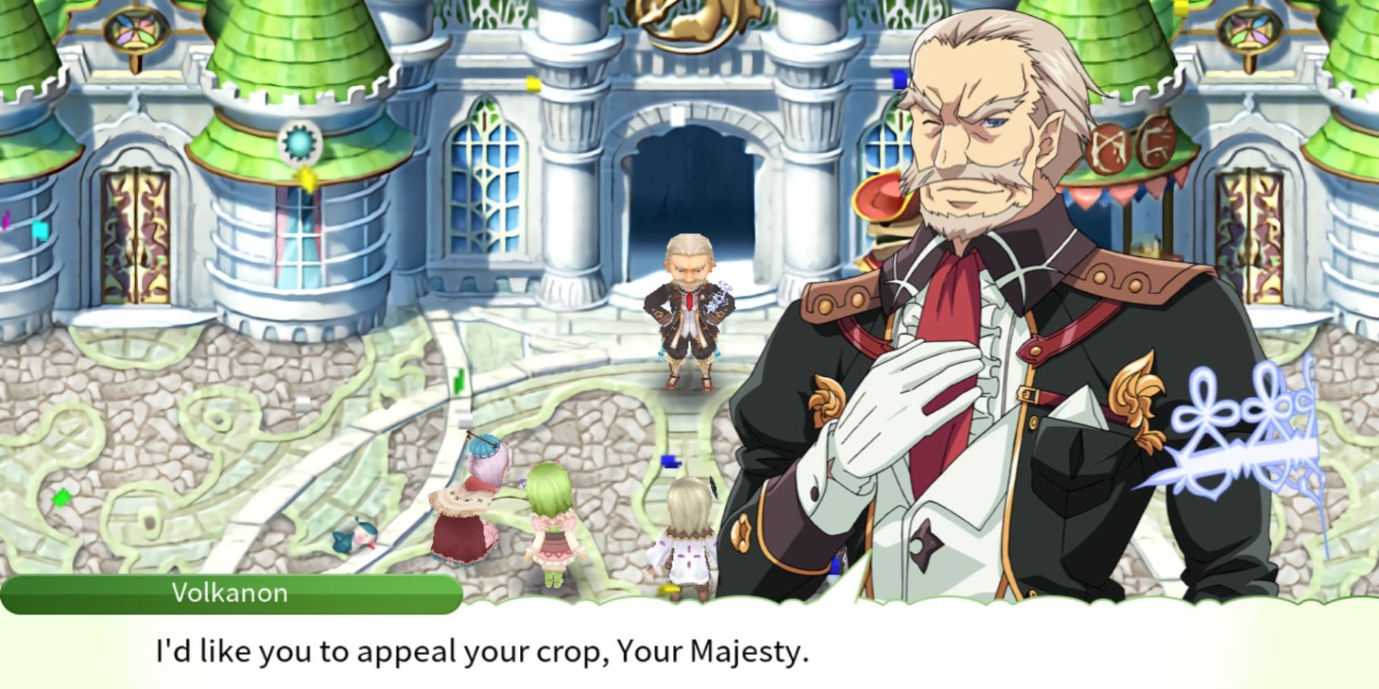 Volkanon addressing the player during the Spring Harvest Festival in Rune Factory 4