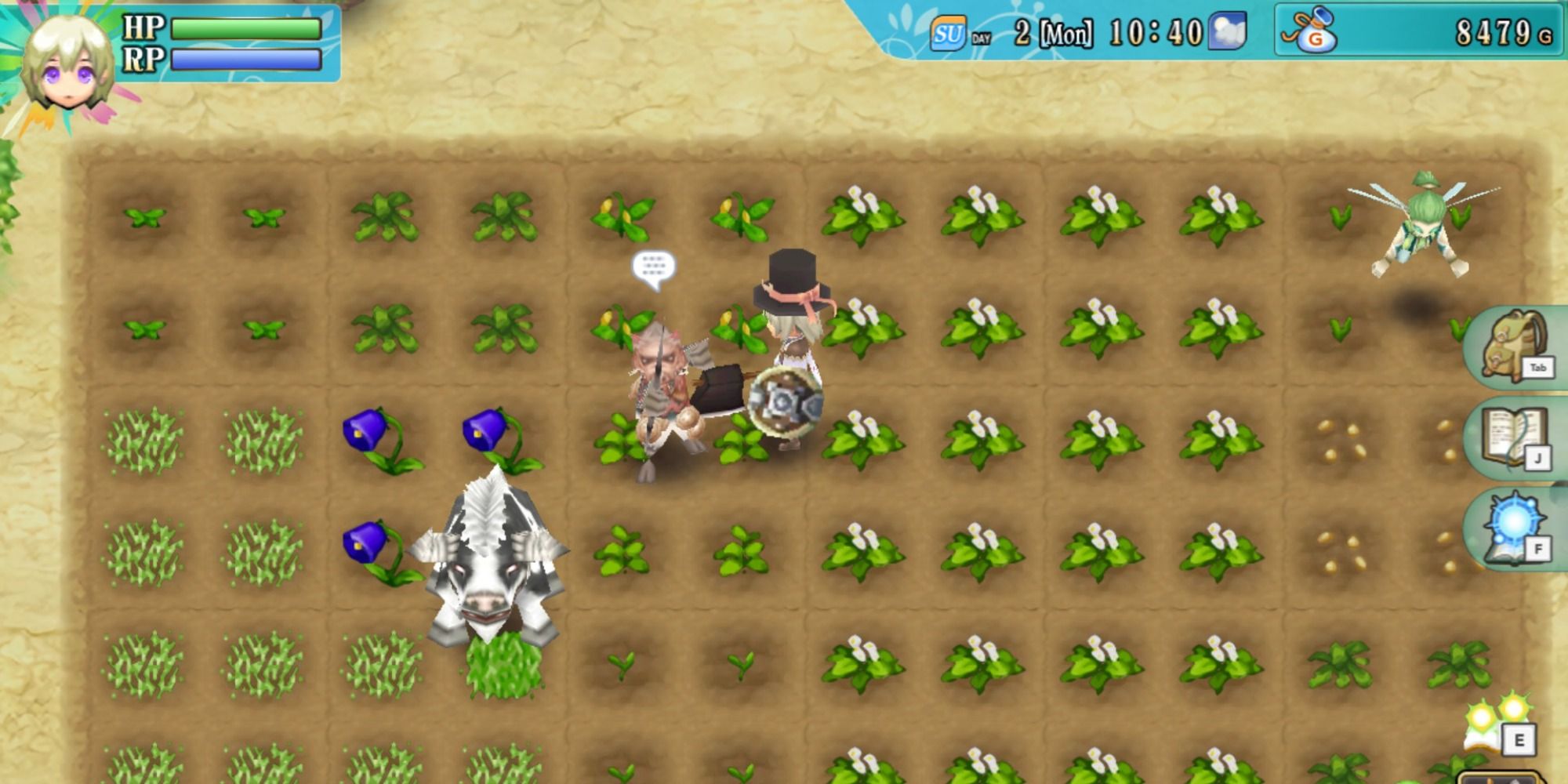 Monsters working the field in Rune Factory 4 Special