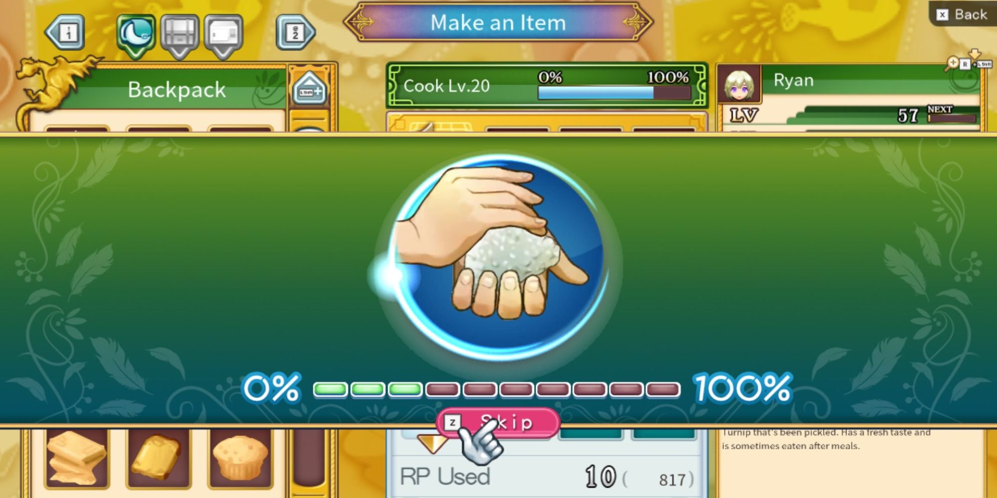Rune Factory 4 Special Simple Cooking