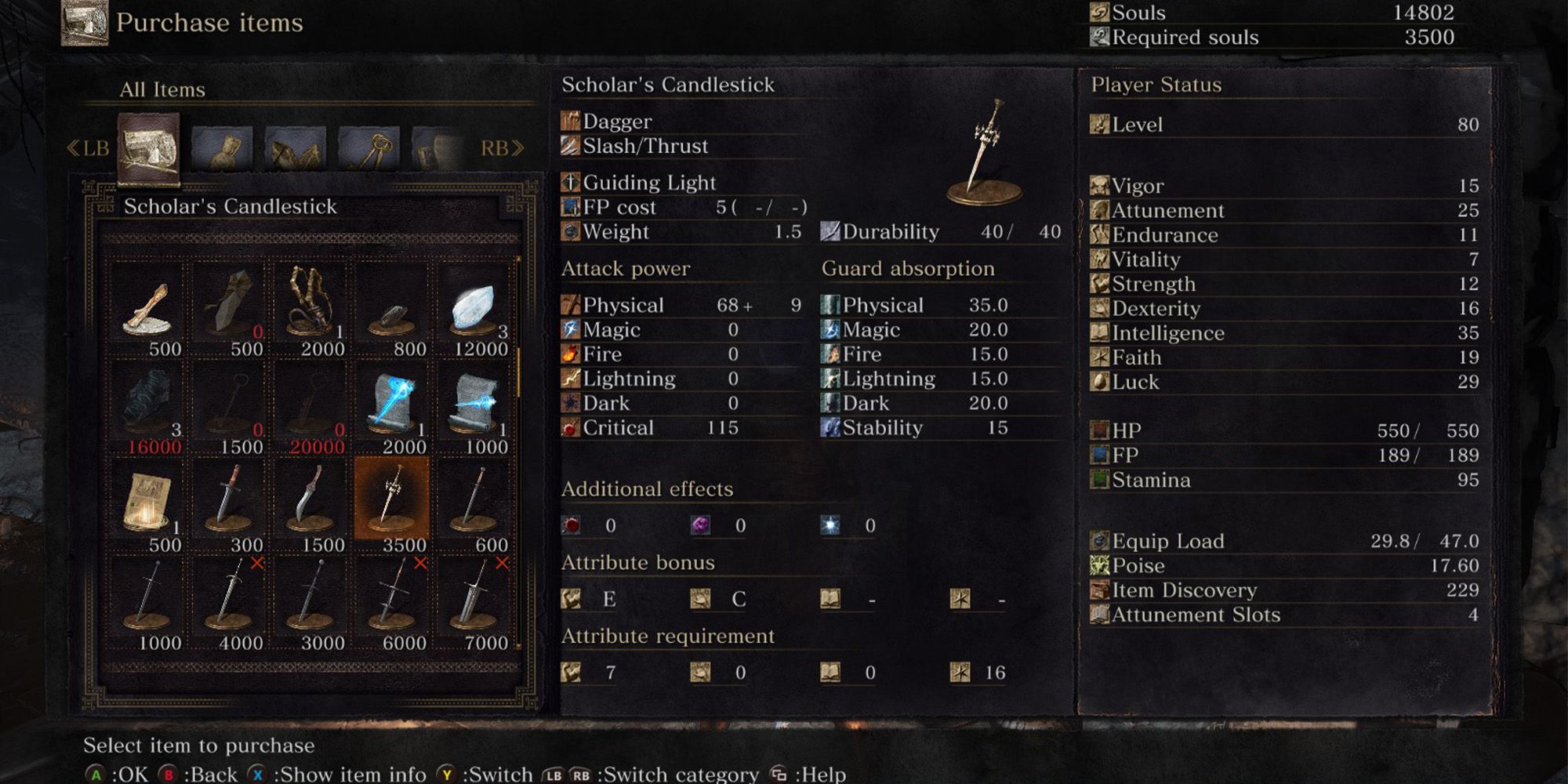 Scholar's Candlestick in the Shrine Handmaiden's shop after giving her Greirat's Ashes in Dark Souls 3