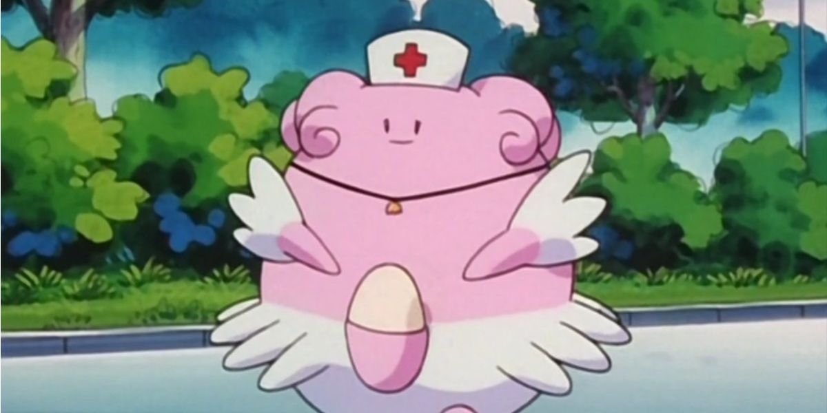 Blissey wearing a nurse's outfit