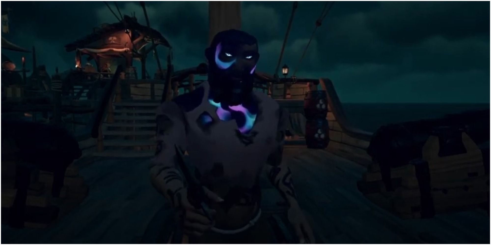 Sea Of Thieves Curse Of Sunken Sorrow On A Pirate Playing With A Knife